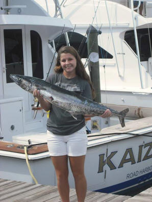Lexus with her first big fish, 35 pound King